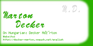 marton decker business card